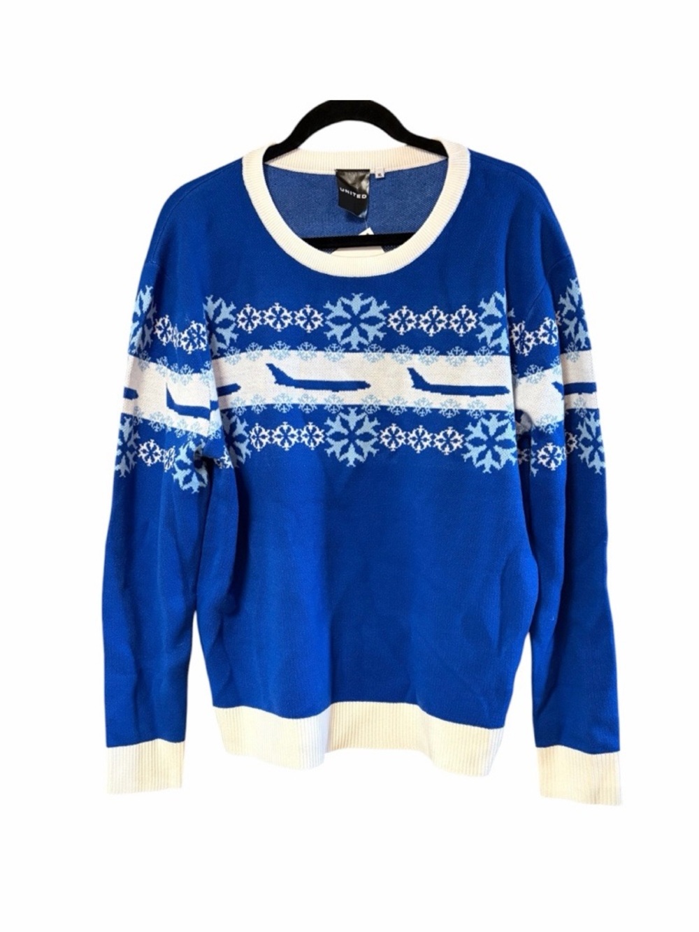 United Airlines Holiday Graphic Crewneck Sweater NWT